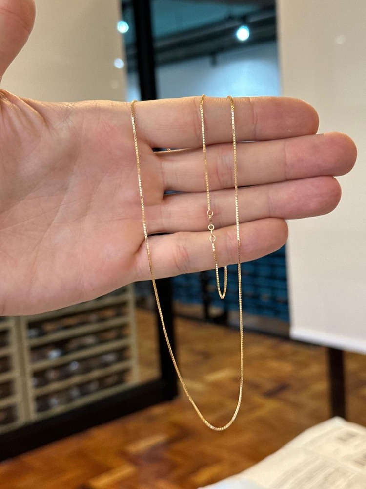 Produto Corrente de Ouro 18k Veneziana com 0.8mm