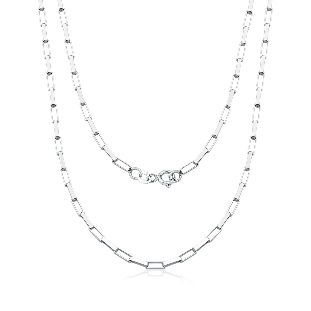 Corrente Masculina de Ouro Branco 18k Veneziana Longa 60cm Produto Corrente Masculina de Ouro Branco 18k Veneziana Longa 60cm