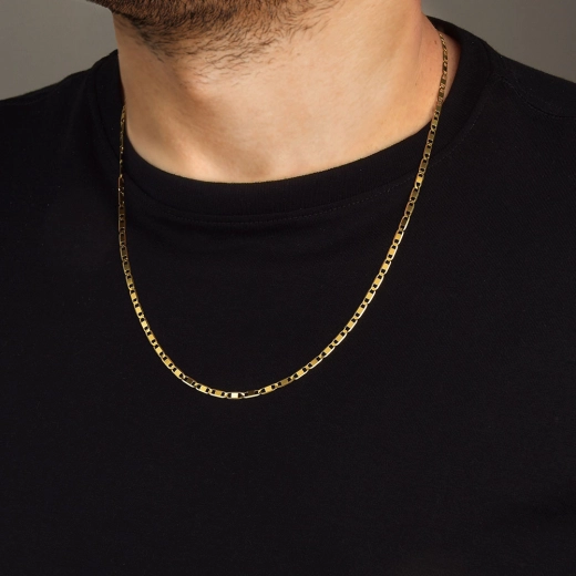 Produto Corrente Masculina de Ouro 18k Piastrine 60cm com 3mm
