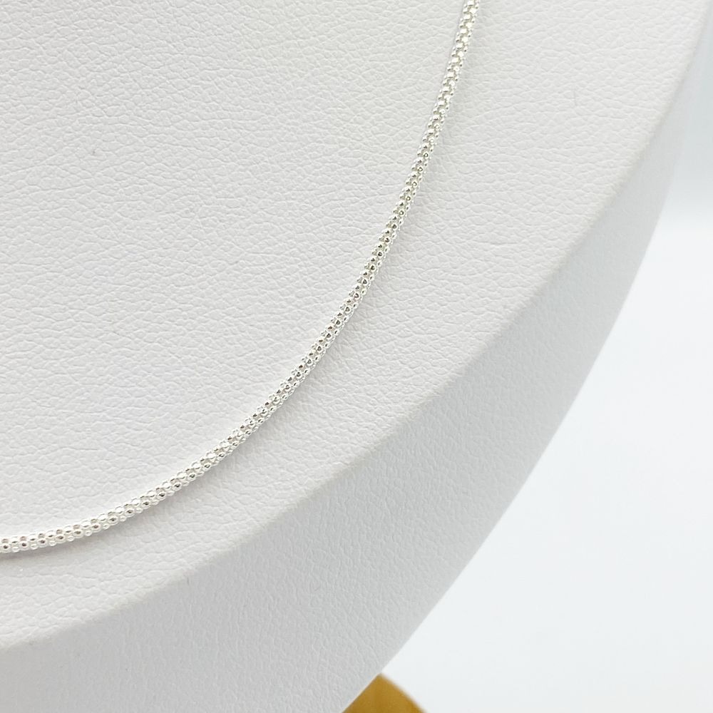 Produto Corrente Feminina de Prata 925 Pipoca Diamantada com 70cm