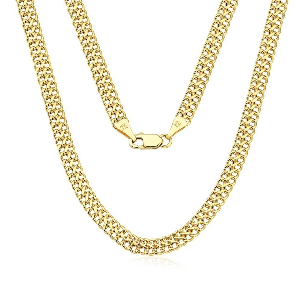 Corrente feminina de ouro 18k - 750 Lacraia 50cm e 4mm Produto Corrente feminina de ouro 18k - 750 Lacraia 50cm e 4mm