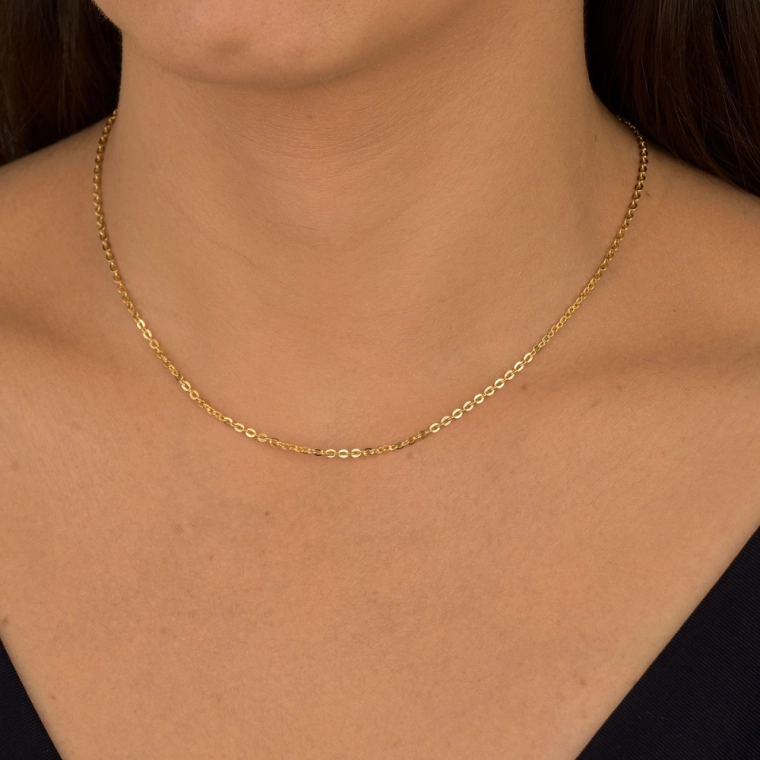 Produto Corrente Feminina de Ouro 18k Bailarina Grossa e 40cm