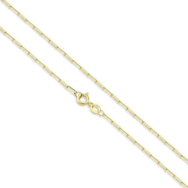 Produto Corrente Feminina de Ouro 18k Cadeado Longo com 45cm e 1mm