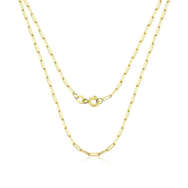 Produto Corrente Feminina de Ouro 18k Cadeado Longo com 45cm e 1mm