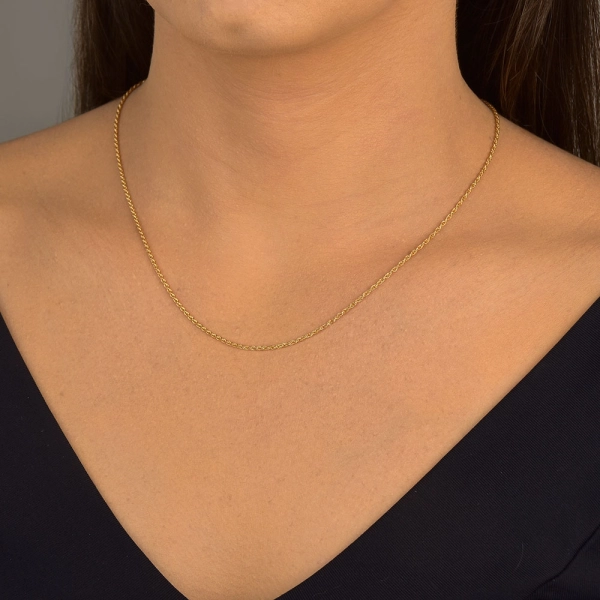 Corrente Feminina de Ouro 18k Cordão Baiano com 40cm Produto Corrente Feminina de Ouro 18k Cordão Baiano com 40cm