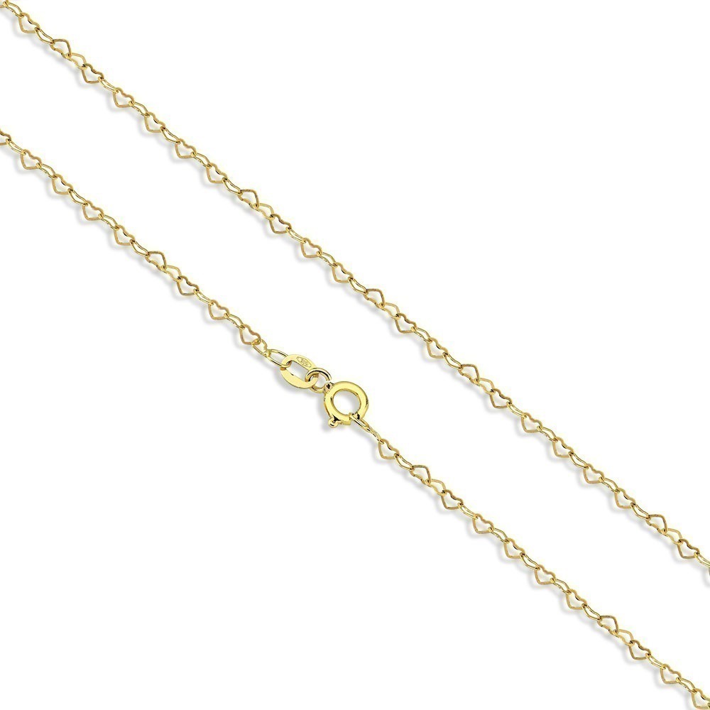 Produto Corrente Feminina de Ouro 18k Elos Coração 40cm 4mm