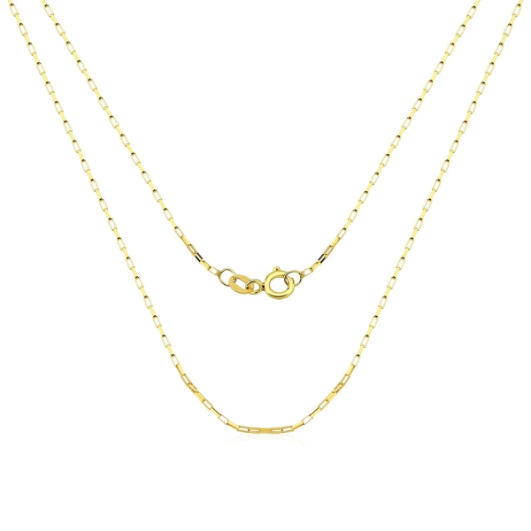 Produto Corrente Feminina de Ouro 18k Elos Quadrados com 40cm