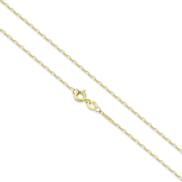 Produto Corrente Feminina de Ouro 18k Elos Quadrados com 40cm