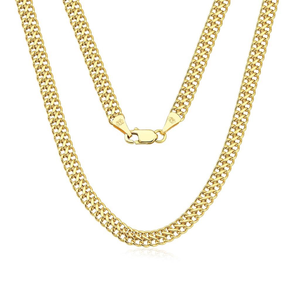 Corrente feminina de Ouro 18k Lacraia 45cm e 4mm Produto Corrente feminina de Ouro 18k Lacraia 45cm e 4mm