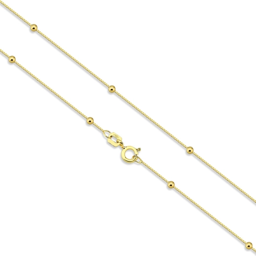 Corrente Choker de Ouro Feminina Bolinha 40cm Produto Corrente Choker de Ouro Feminina Bolinha 40cm