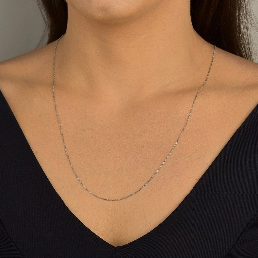 Produto Corrente de Ouro Branco 18k Cartier Cadeado 1mm