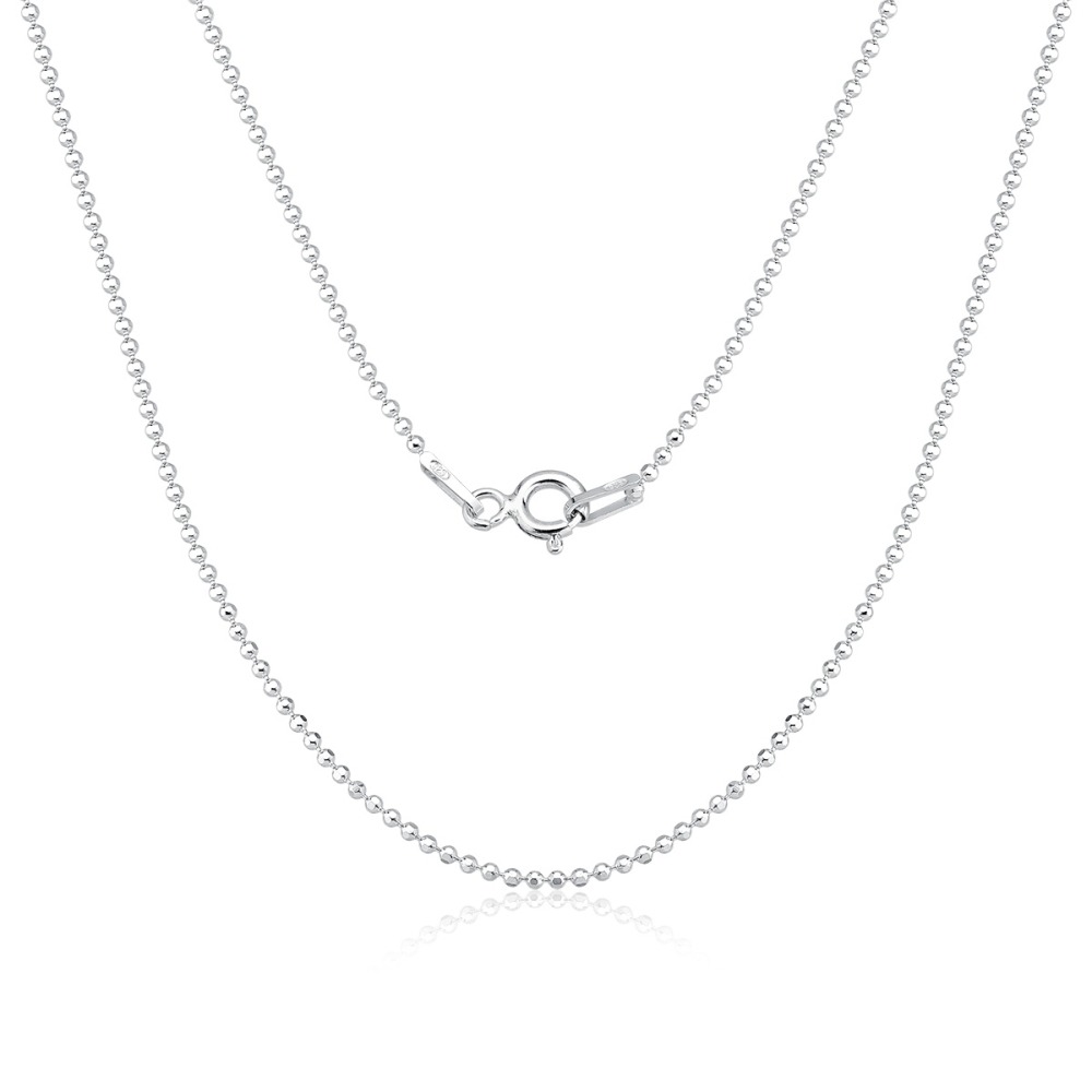 Produto Corrente Feminina de Prata 925 Bolinha Diamantada 40cm