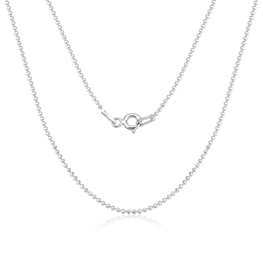 Produto Corrente Feminina de Prata 925 Bolinhas Diamantadas