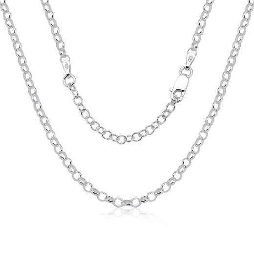 Produto Corrente Feminina de Prata 925 Elo Português 3mm