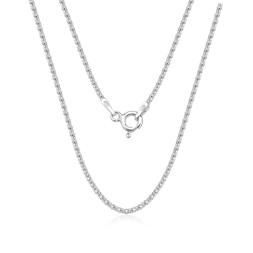 Produto Corrente Feminina de Prata 925 Pipoca Diamantada com 60cm