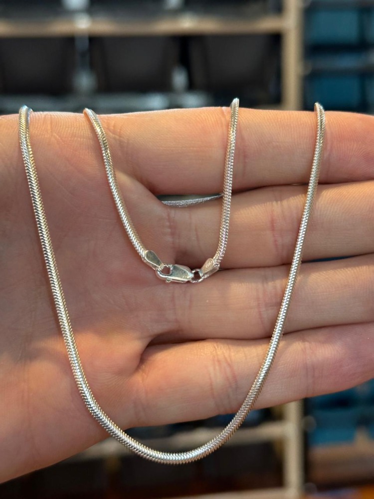 Produto Corrente Feminina de Prata 925 Rabo de Rato Lacraia 2mm