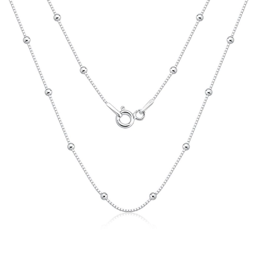 Produto Corrente Feminina de Prata 925 Veneziana com Bolinhas e 45cm