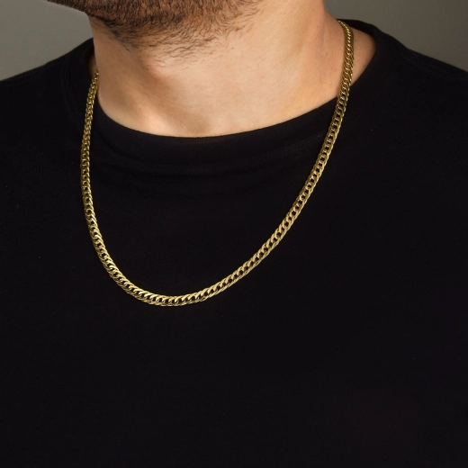 Produto Corrente de Ouro 18k Masculina Grumet Dupla 12 Gramas 5mm