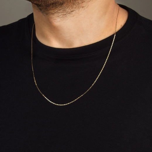 Produto Corrente Masculina de Ouro 18k Piastrine 70cm com 1mm