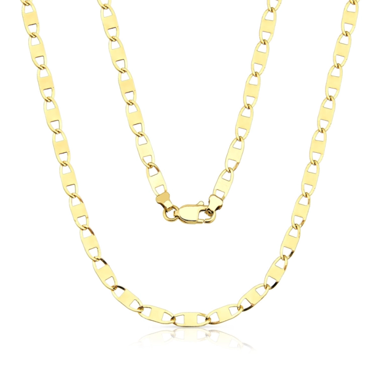 Produto Corrente Masculina de Ouro 18k Piastrine com 2,5mm e Espessura Fina