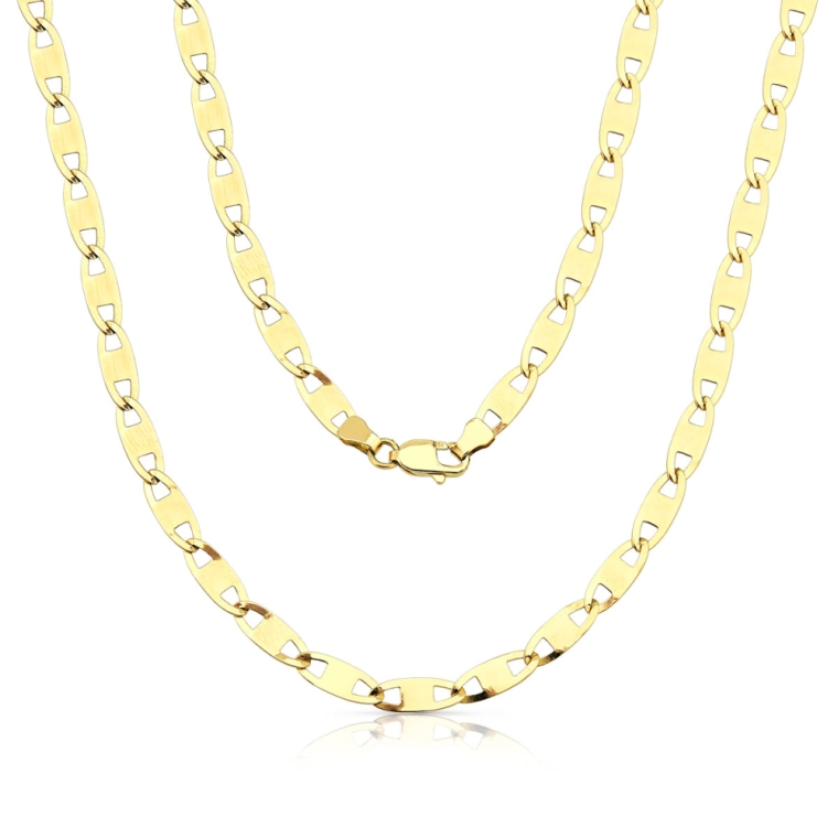 Produto Corrente Masculina de Ouro 18k Piastrine com 3mm e Espessura Fina