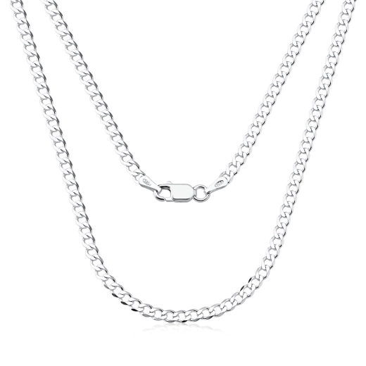 Corrente de prata 3mm x 70cm Grumet Prata 925 Produto Corrente de prata 3mm x 70cm Grumet Prata 925