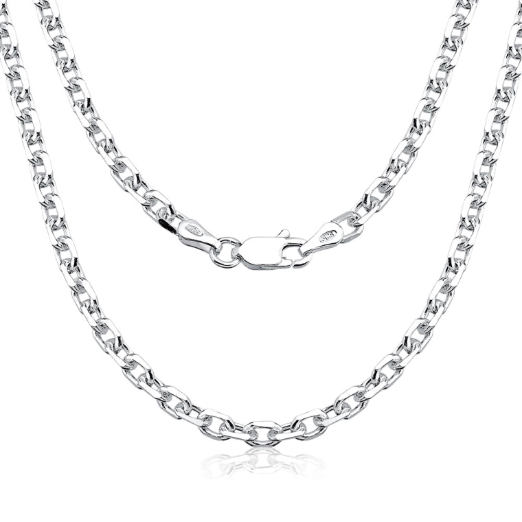 Corrente Masculina de Prata 925 Elo Cadeado com 60cm e 3,5mm Produto Corrente Masculina de Prata 925 Elo Cadeado com 60cm e 3,5mm