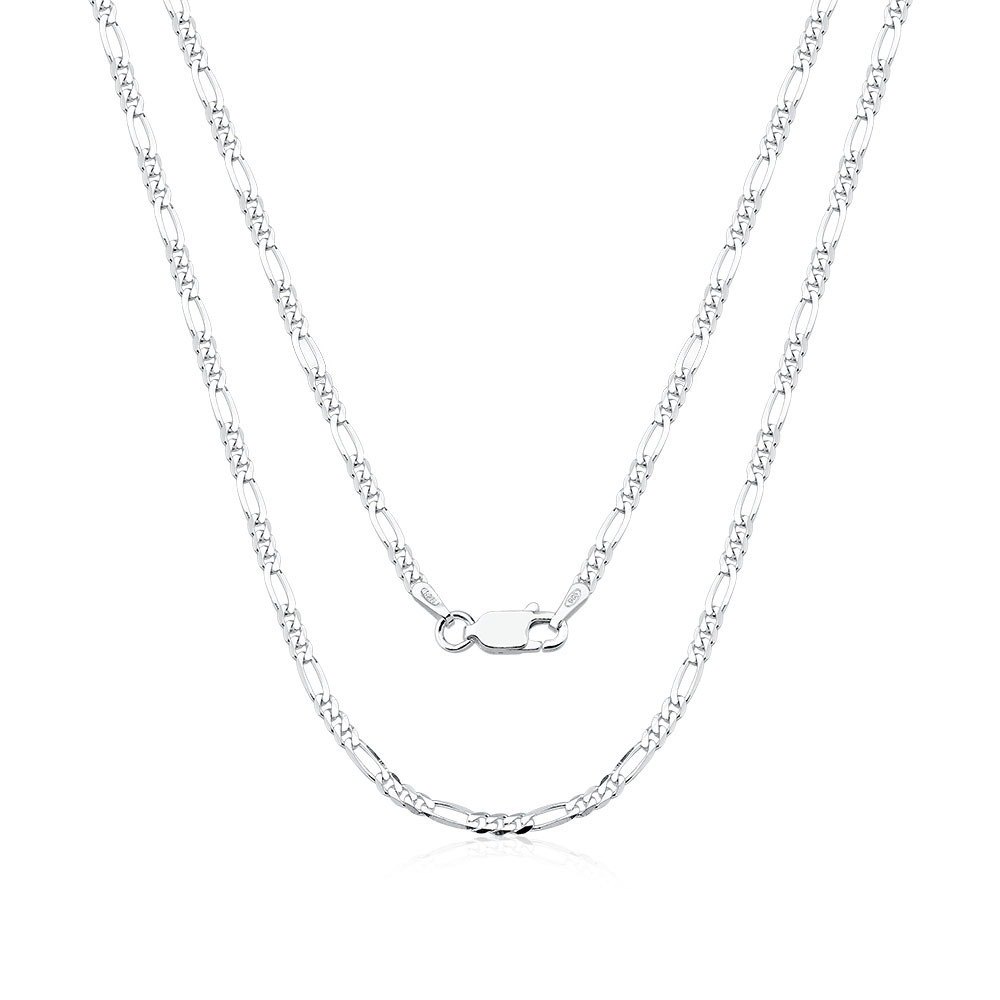 Corrente Masculina de Prata 925 Grumet 3x1 80cm 3mm Produto Corrente Masculina de Prata 925 Grumet 3x1 80cm 3mm