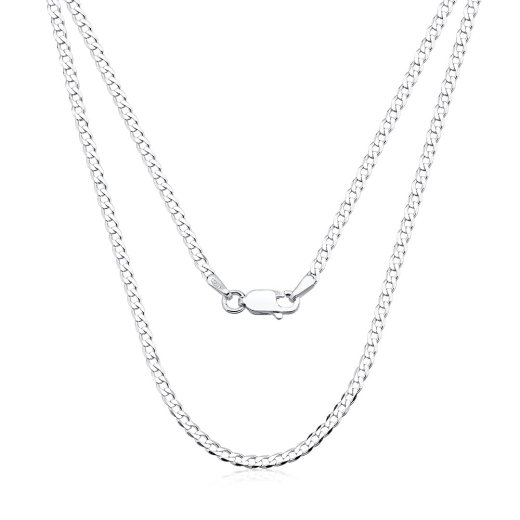 Corrente Prata 925 1X1 Italiana 70cm 2mm Produto Corrente Prata 925 1X1 Italiana 70cm 2mm