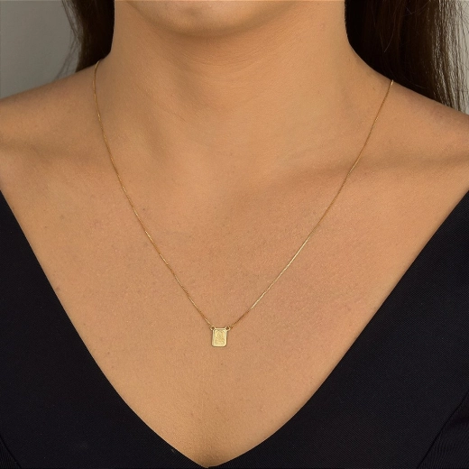 Produto Escapulário de Ouro 18k Sagrado Coração Jesus e N. Sra. do Carmo