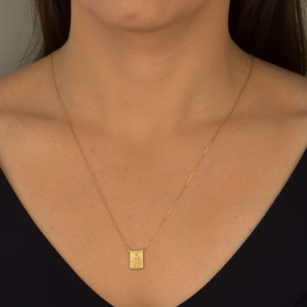 Escapulário de Ouro 18k Sagrado Coração Jesus e Nossa Senhora do Carmo Grande Produto Escapulário de Ouro 18k Sagrado Coração Jesus e Nossa Senhora do Carmo Grande