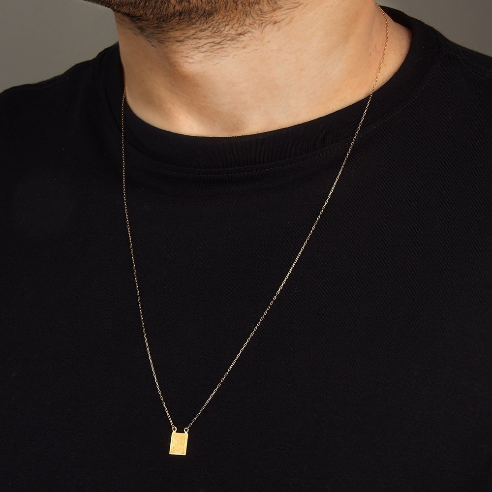 Escapulário de Ouro 18k Sagrado Coração Jesus Medalha Grande Produto Escapulário de Ouro 18k Sagrado Coração Jesus Medalha Grande