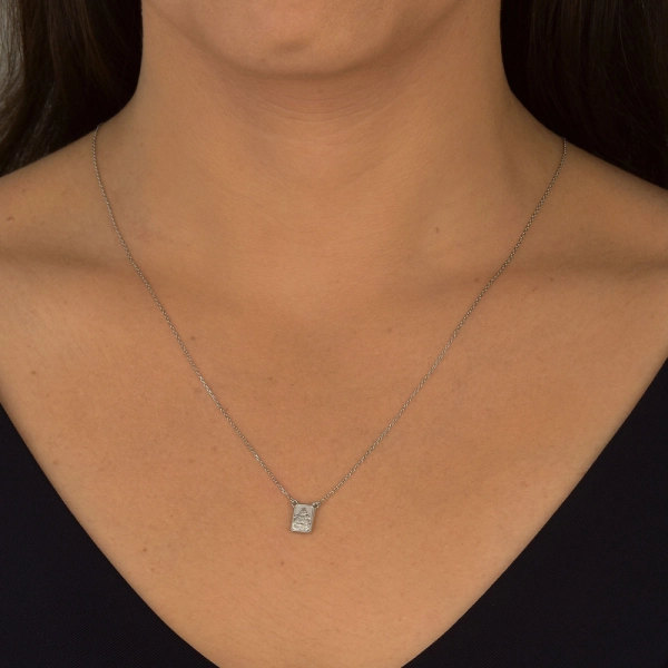Produto Escapulário de Ouro Branco Sagrado Coração Jesus e Nossa Senhora do Carmo