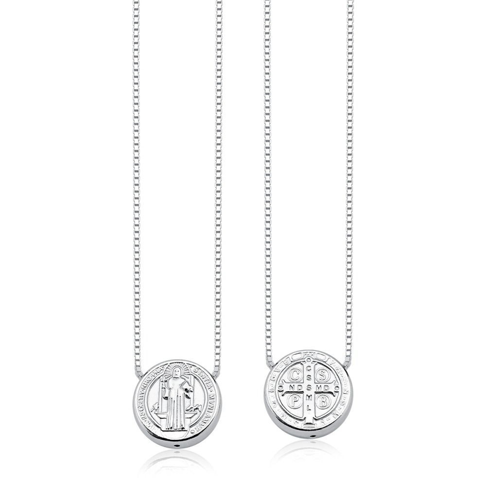 Produto Escapulário de Prata 925 Medalha São Bento