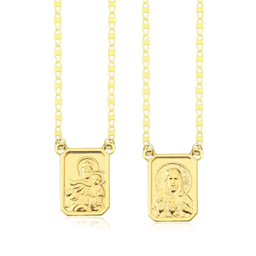 Produto Escapulário de Ouro 18k Piastrine 65cm com 1mm