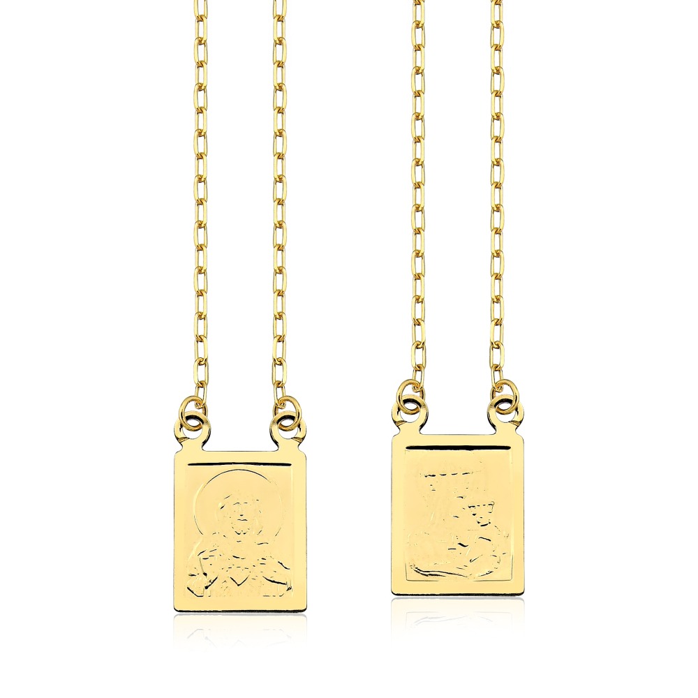 Escapulario de Ouro 18k Masculino ou Feminino Medalha Média Produto Escapulario de Ouro 18k Masculino ou Feminino Medalha Média