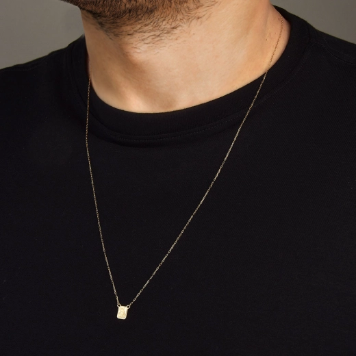 Produto Escapulário de Ouro 18k cadeado Sagrado Coração de Jesus Dupla Face