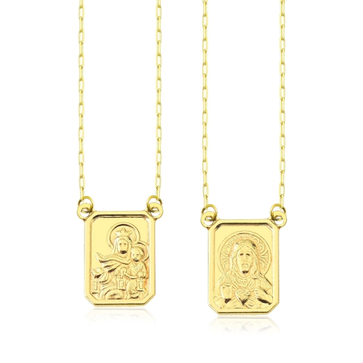 Escapulário Ouro 18k Cartier Unissex medalha média 65cm Produto Escapulário Ouro 18k Cartier Unissex medalha média 65cm