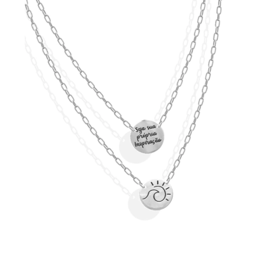 Produto Escapulário Redondo Feminino Prata 925 - Sol e Onda