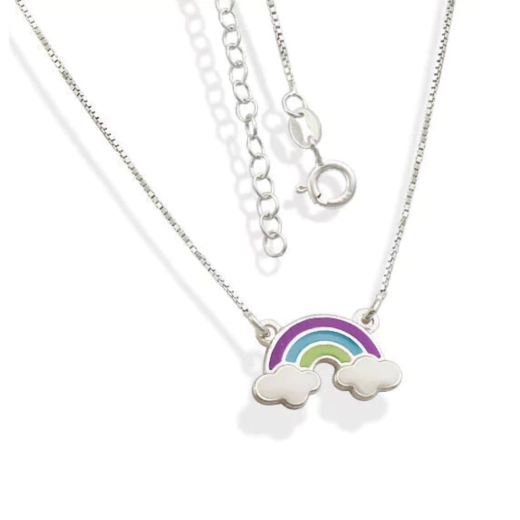 Produto Colar Feminino de Prata 925 Arco-Iris resinado
