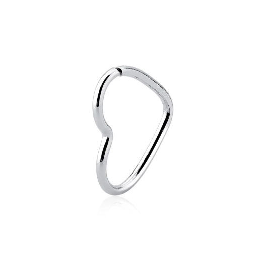 Piercing de prata 925 para nariz ou helix - Formato de coração Produto Piercing de prata 925 para nariz ou helix - Formato de coração