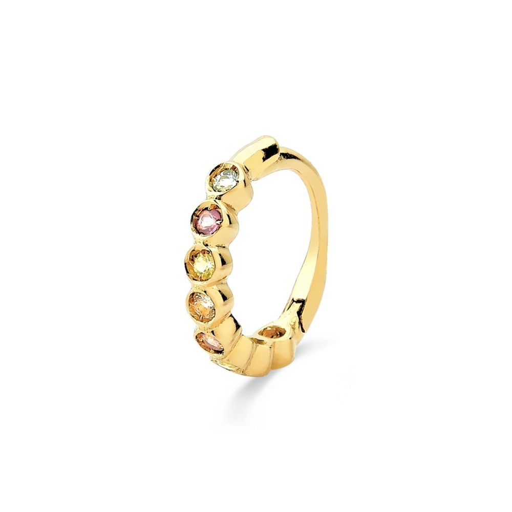 Produto Piercing de Ouro 18k Redondo com Pedras Naturais