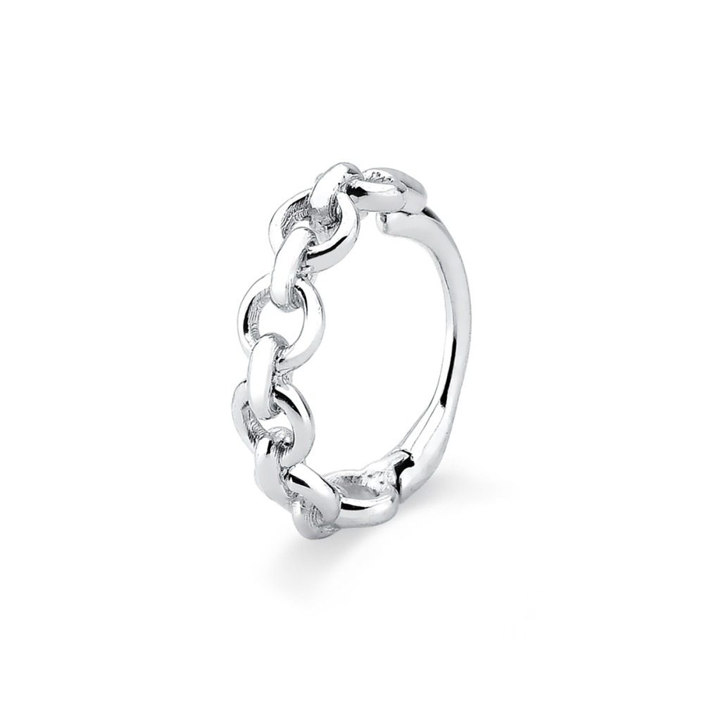 Produto Piercing de Ouro Branco 18k Redondo Cadeado