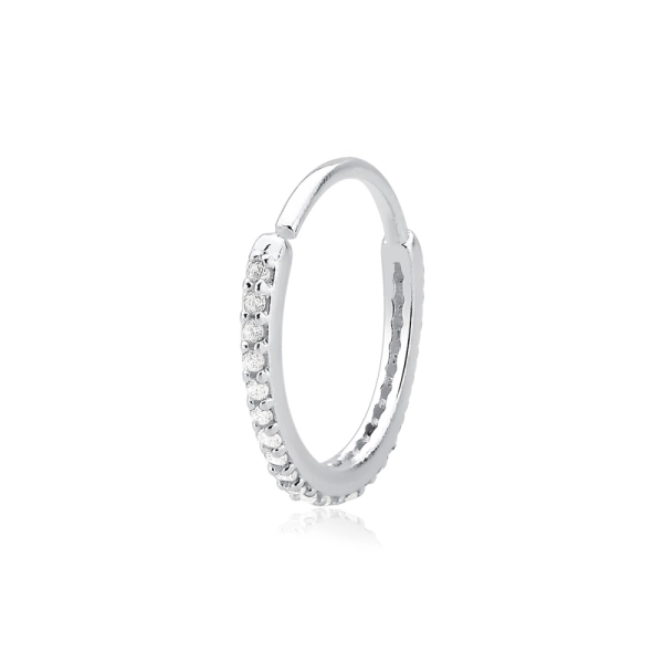 Produto Piercing de Prata 925 Argola Cravejada com 12mm