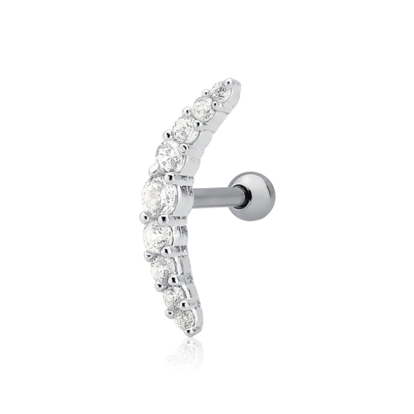 Produto Piercing de Prata 925 Microbell Cluster Cravejada