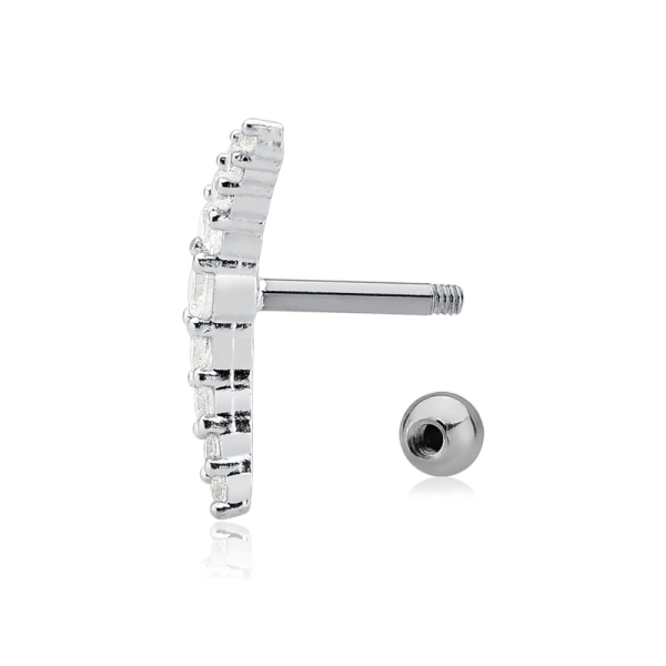 Produto Piercing de Prata 925 Microbell Cluster Cravejada
