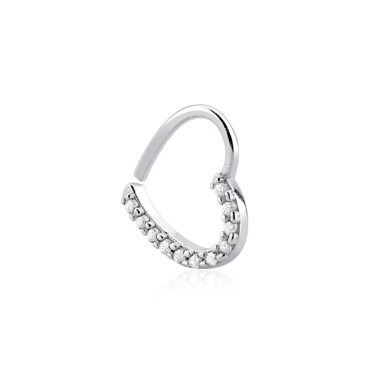 Piercing daith helix coração lado direito prata 925 Produto Piercing daith helix coração lado direito prata 925