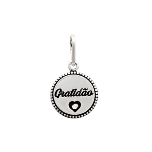 Produto Pingente Gratidão com Coração Prata 925