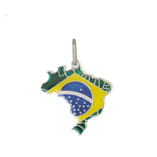 Produto Pingente Mapa do Brasil com Resina Prata 925