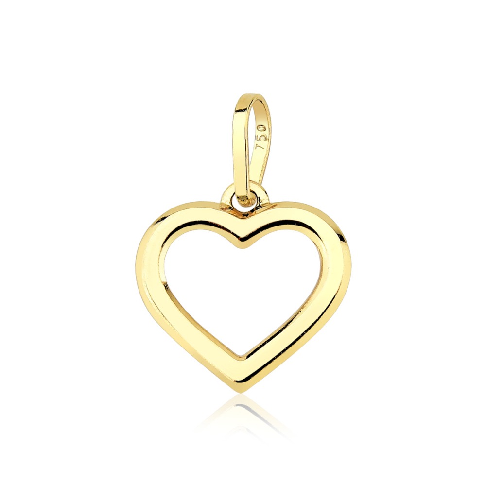 Produto Pingente de Ouro 18k Coração Vazado com 9mm